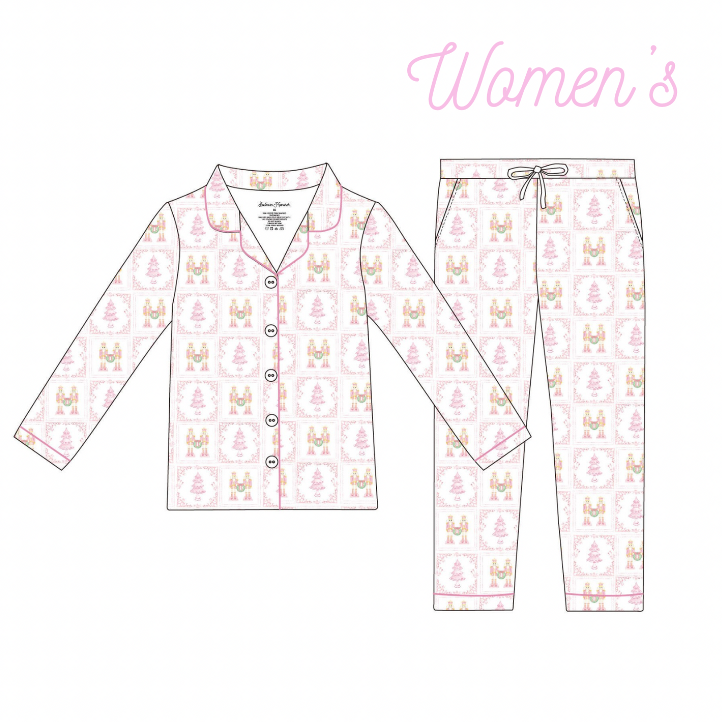 Pink Nutcrackers - Women’s Pajama Set Long (RTS)