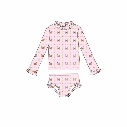 Pink Butterfly Two Piece Swimsuit (Shipping April/May)