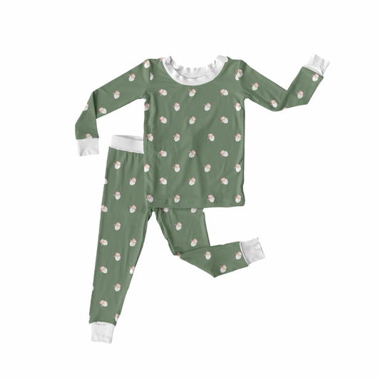 Vintage Santas Green Pajama Set